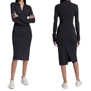 NWT Rag & Bone Sabeen Sheath Button Down Long Sleeve Shirtdress in Black…